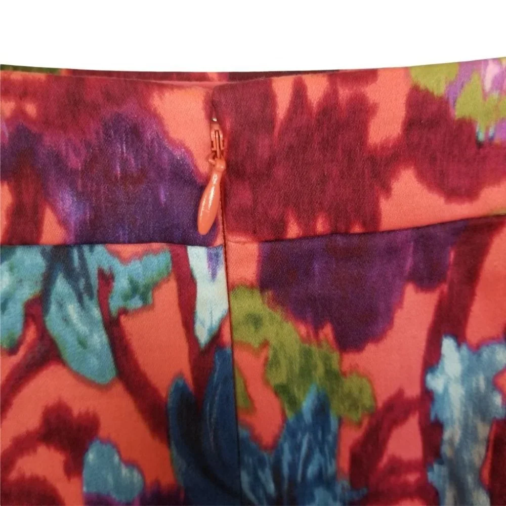 J. Crew Women 2 Pink Floral The Pencil Skirt Strai